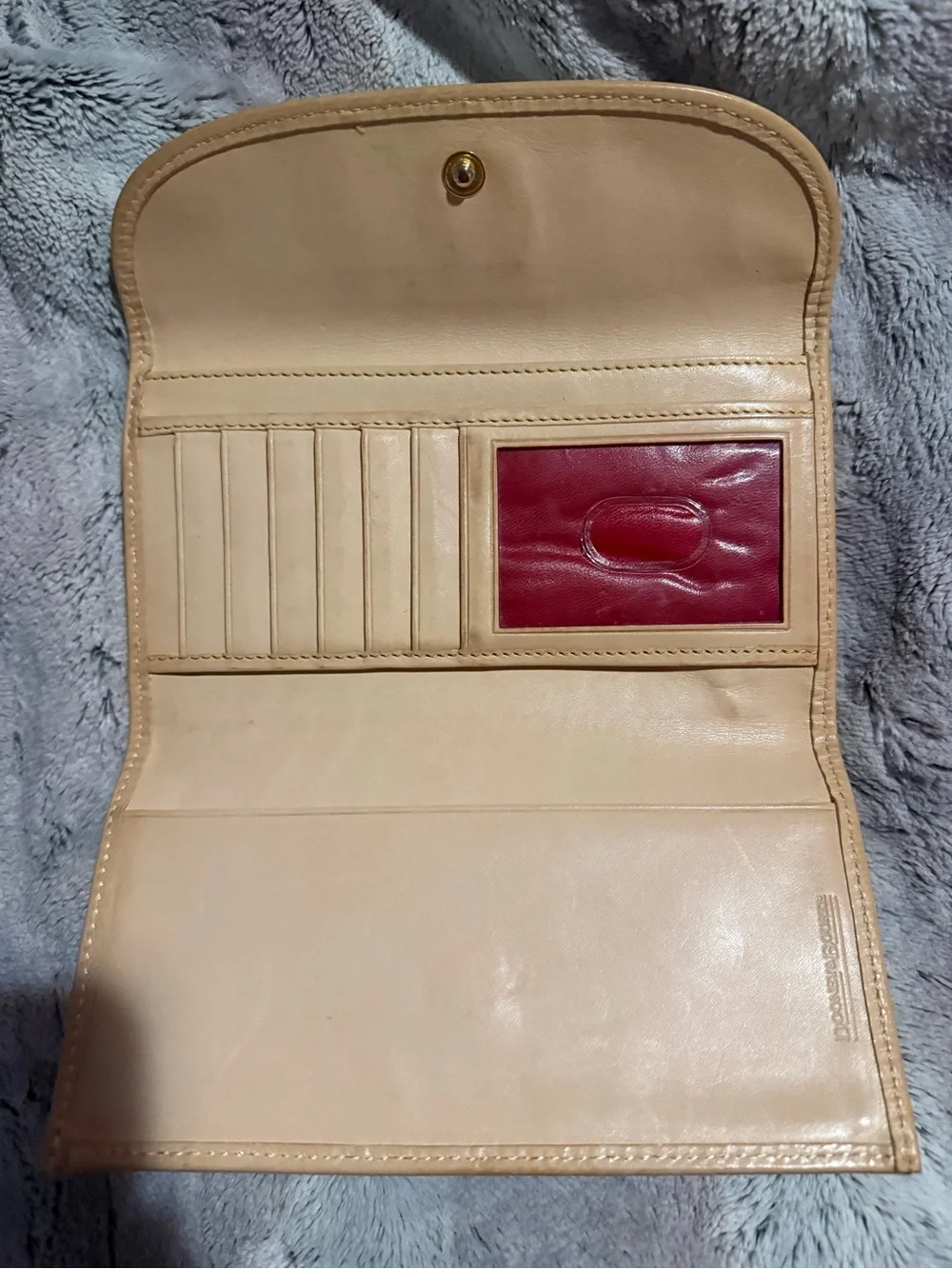 Dooney & Bourke Cream Logo Continental Wallet with Tan Trim